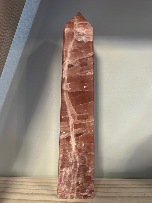 Rose Calcite Tower