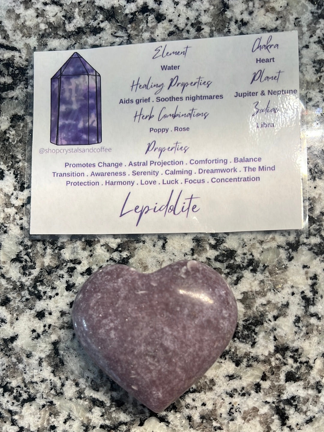 Lepidolite Heart