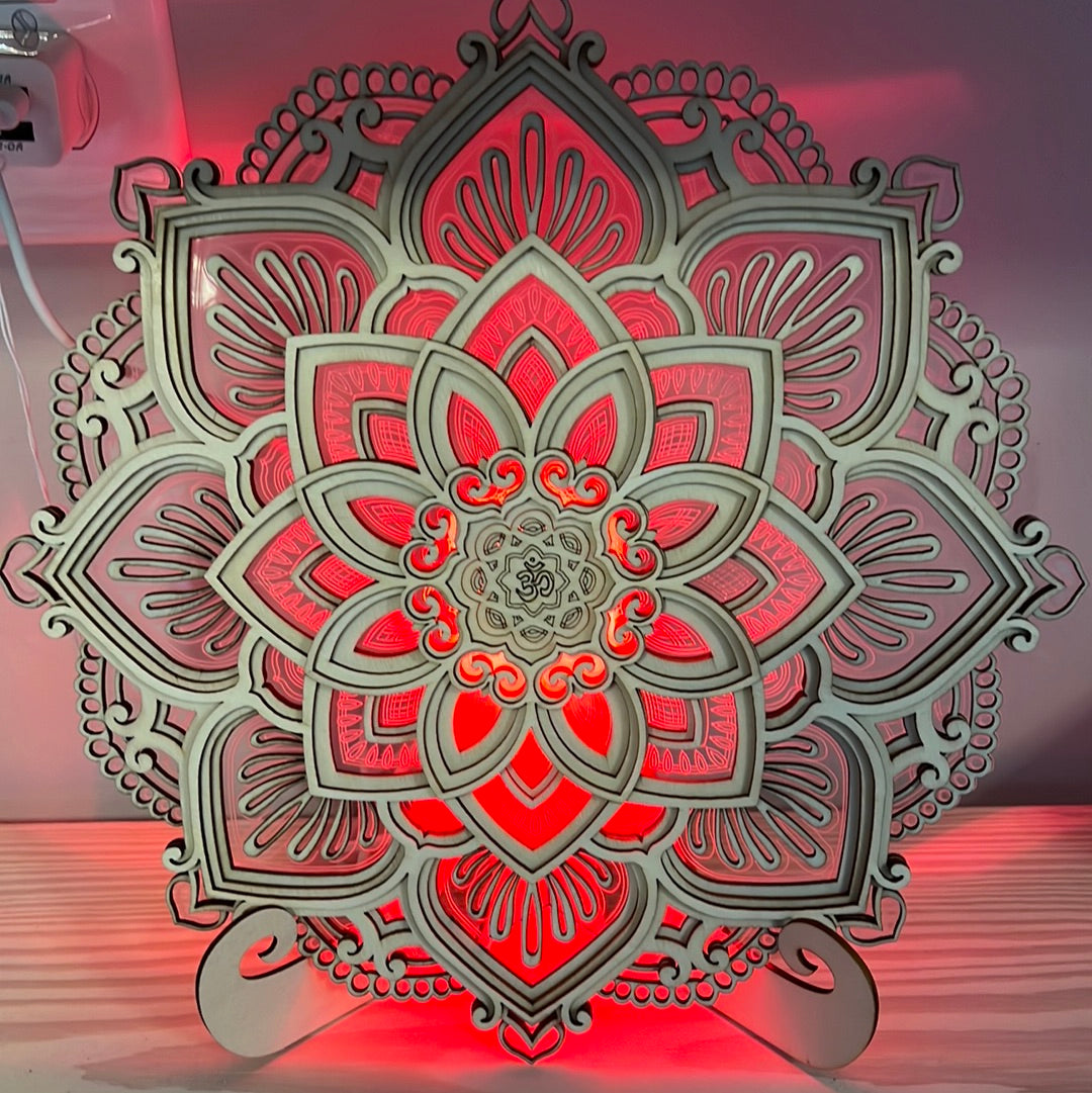 Mandala Wood Carved Light