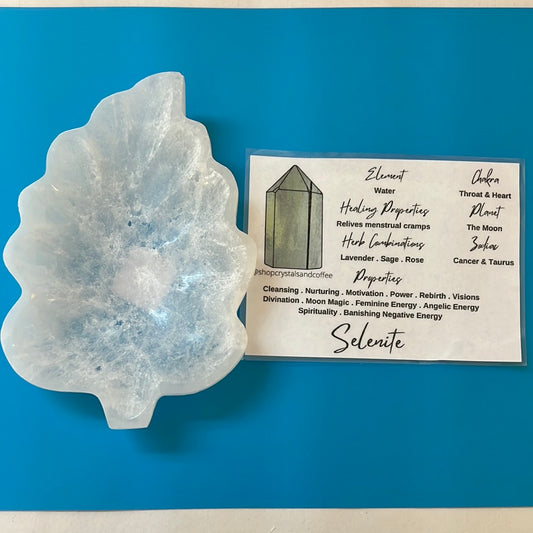 Selenite Leaf Bowl