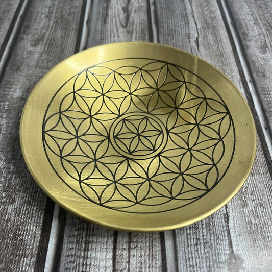 Brass Flower of Life Plate