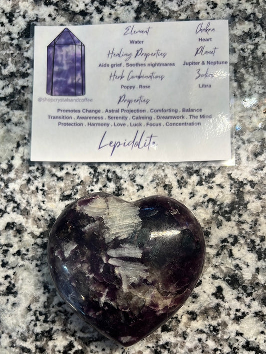 Lepidolite Heart