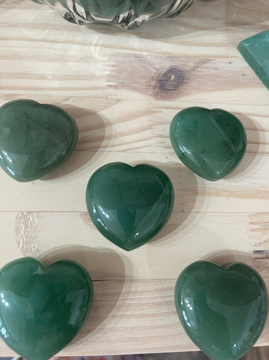 Green Aventurine Puffy Heart