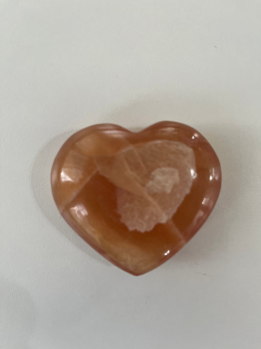 Honey Calcite Heart