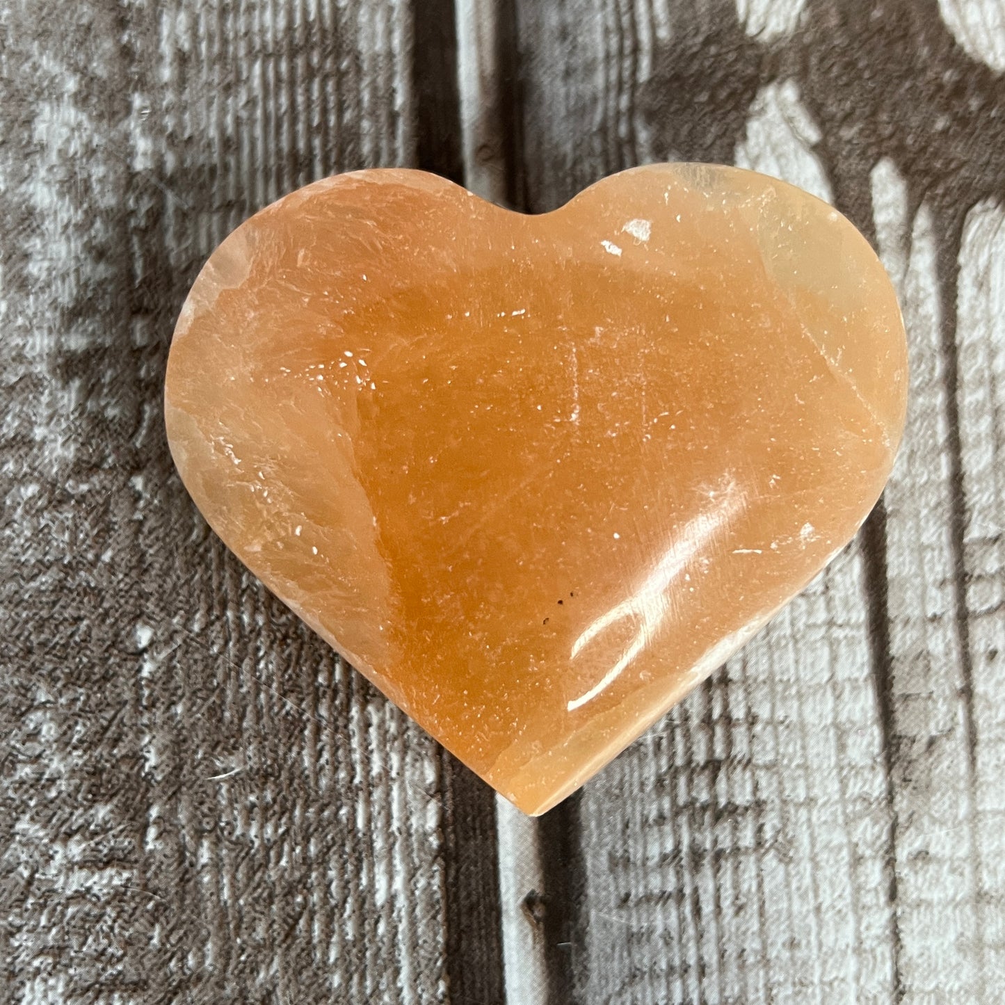 Orange Selenite Heart