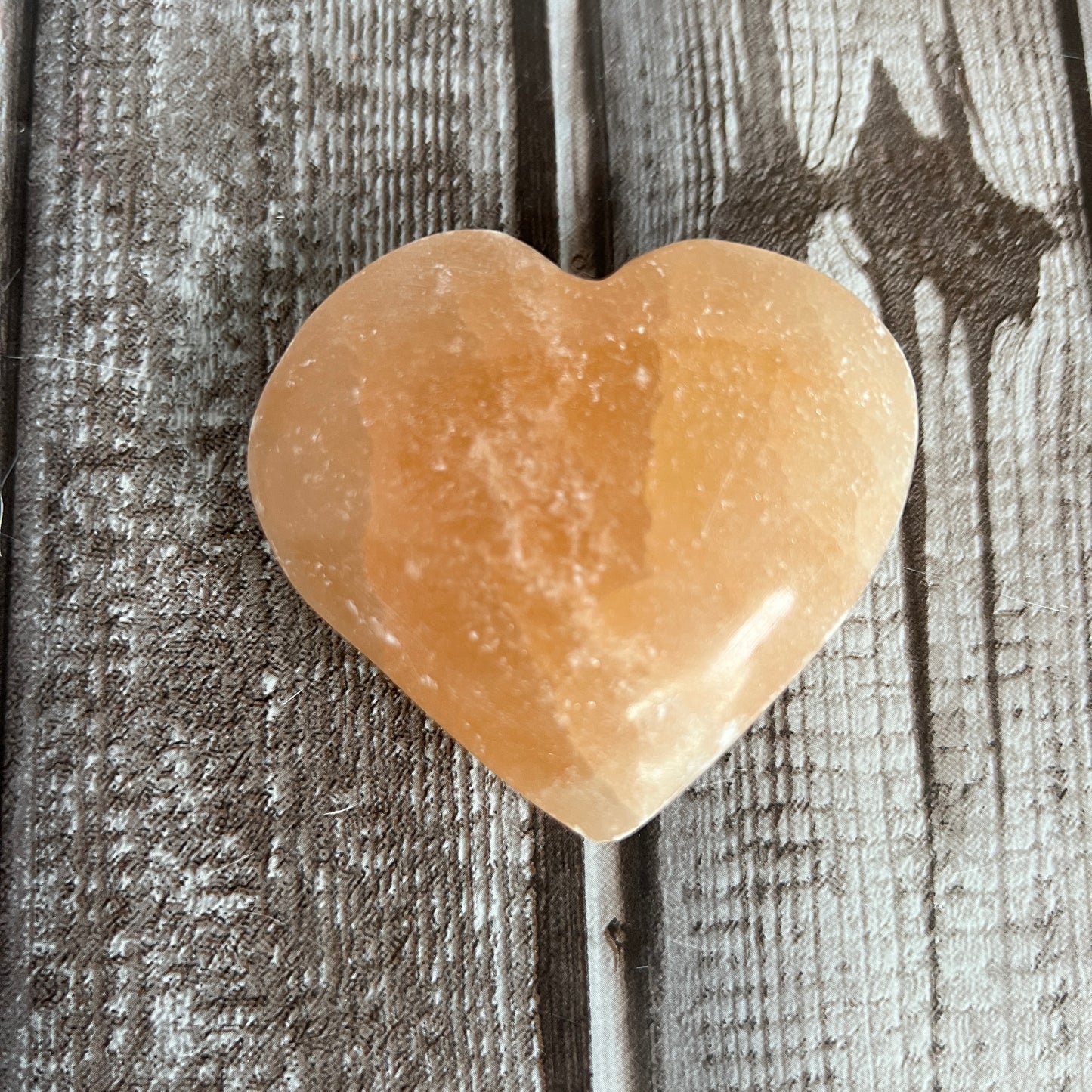 Orange Selenite Heart