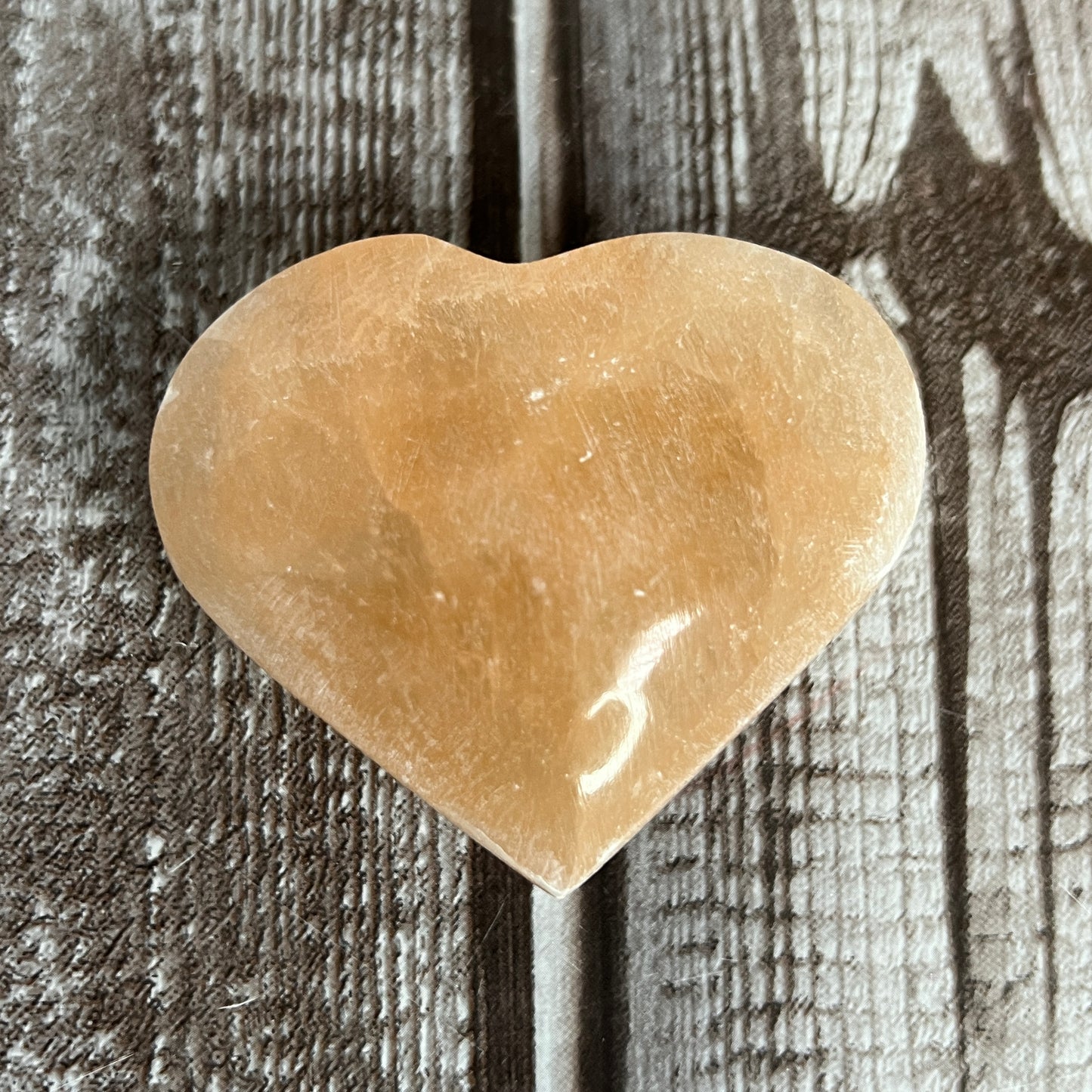 Orange Selenite Heart