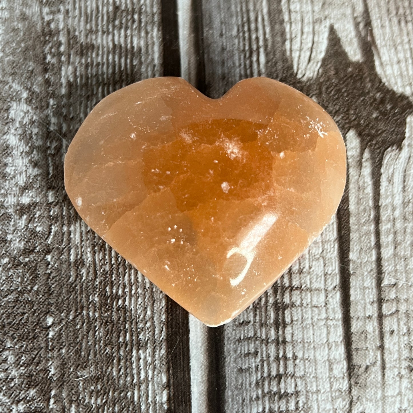 Orange Selenite Heart