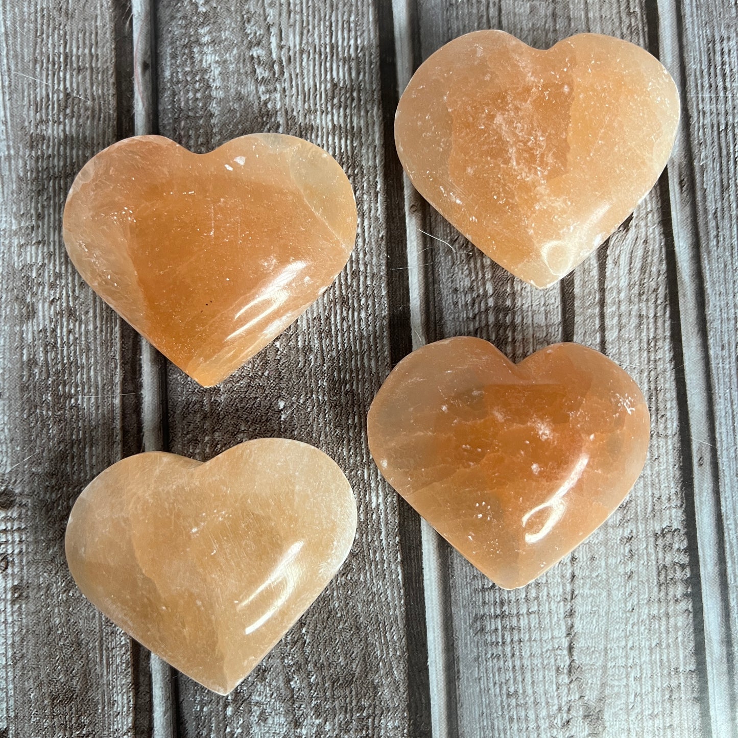 Orange Selenite Heart