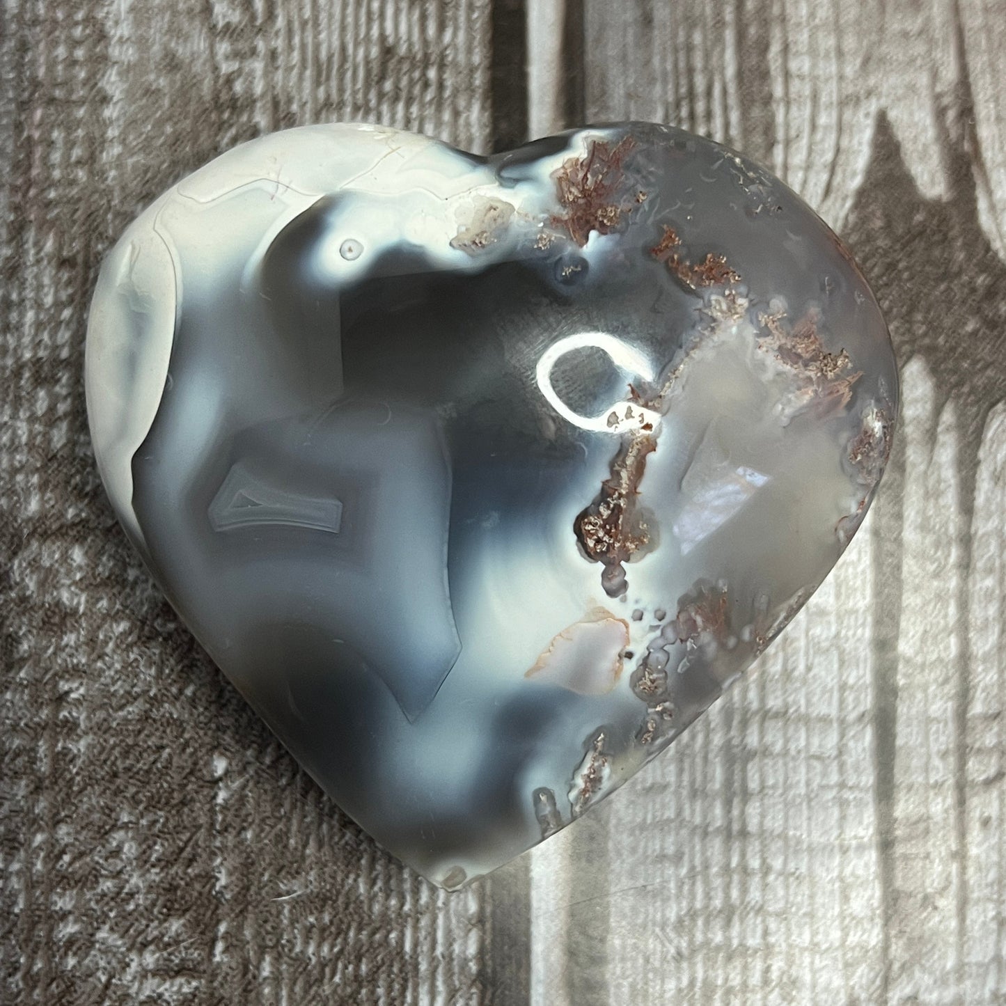 Orca Agate Heart