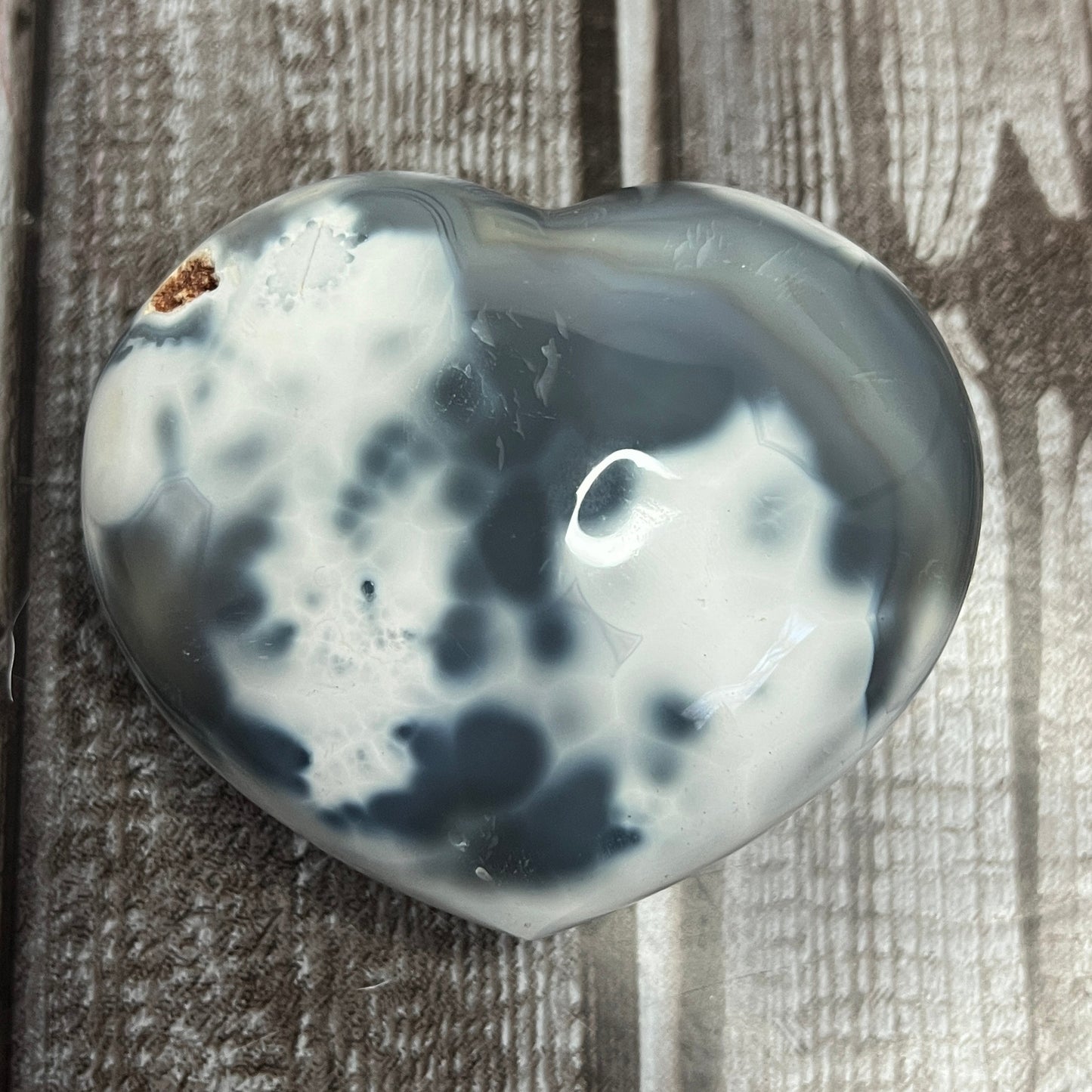 Orca Agate Heart