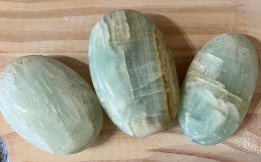 Pistachio Calcite Palm Stone