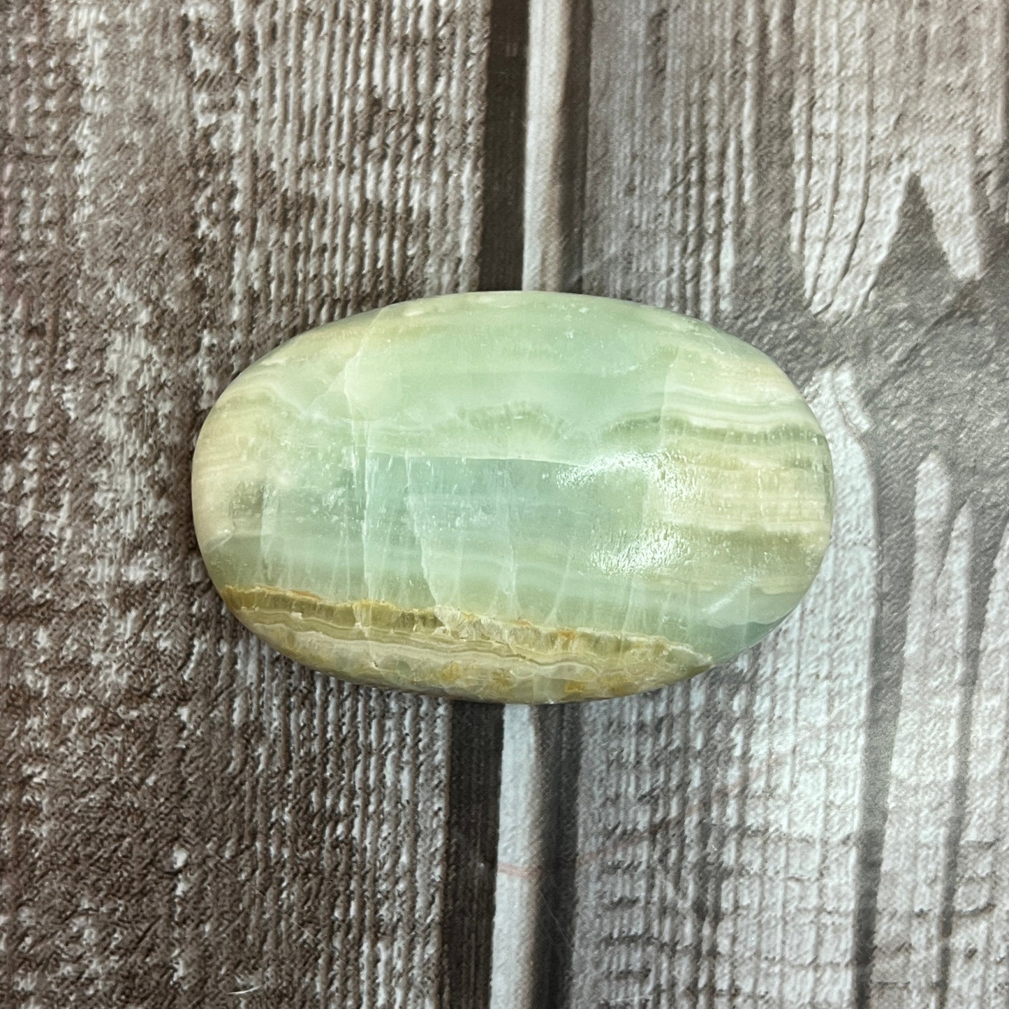 Pistachio Calcite Palm Stone