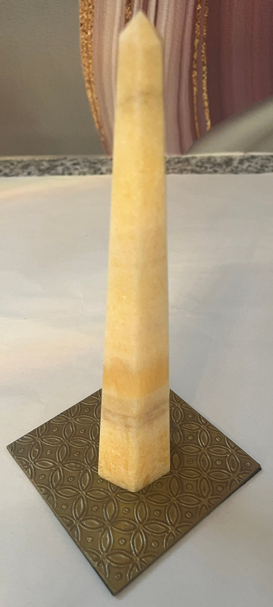 Yellow Calcite Obelisk