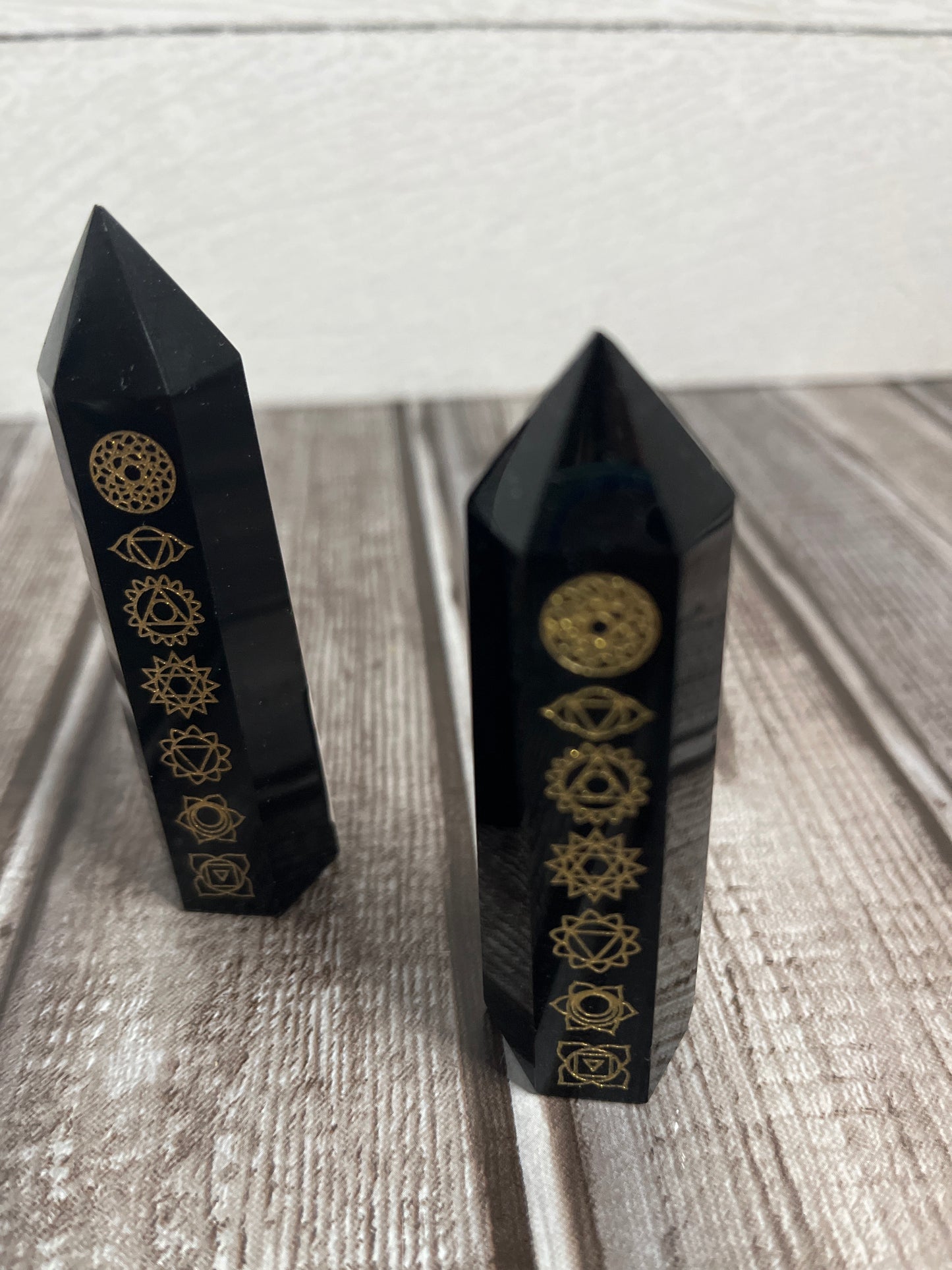 Black Obsidian Chakra Tower