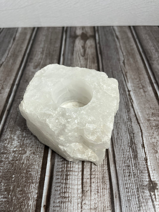 White Quartz Candle Holder